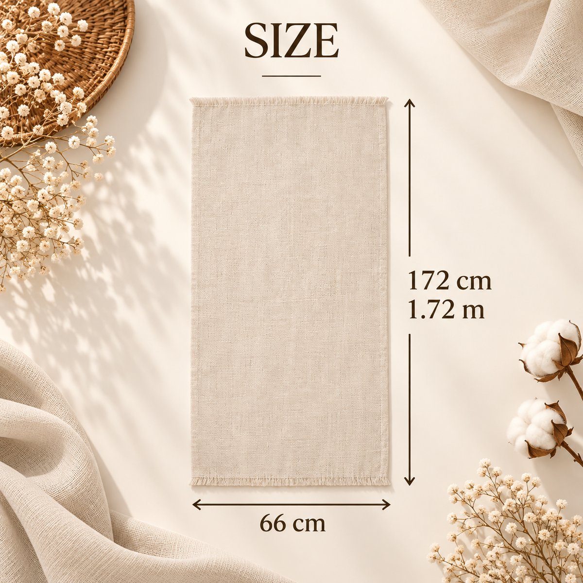 Ivory Cream Cotton Scarf – Soft, Comfortable Everyday Essential