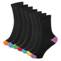 Sock Stack Days Of The Week Socks 7 Pack Cotton Rich Black With Multi colour Heel And Toe