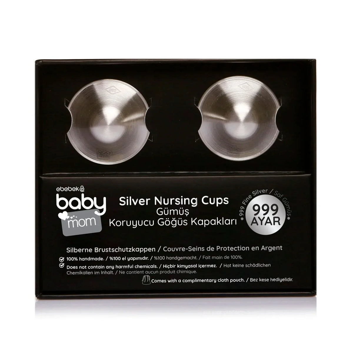 ebebek baby mom 2-Pack 999 Sterling Silver Nipple Shield Cover/Nipple Cups