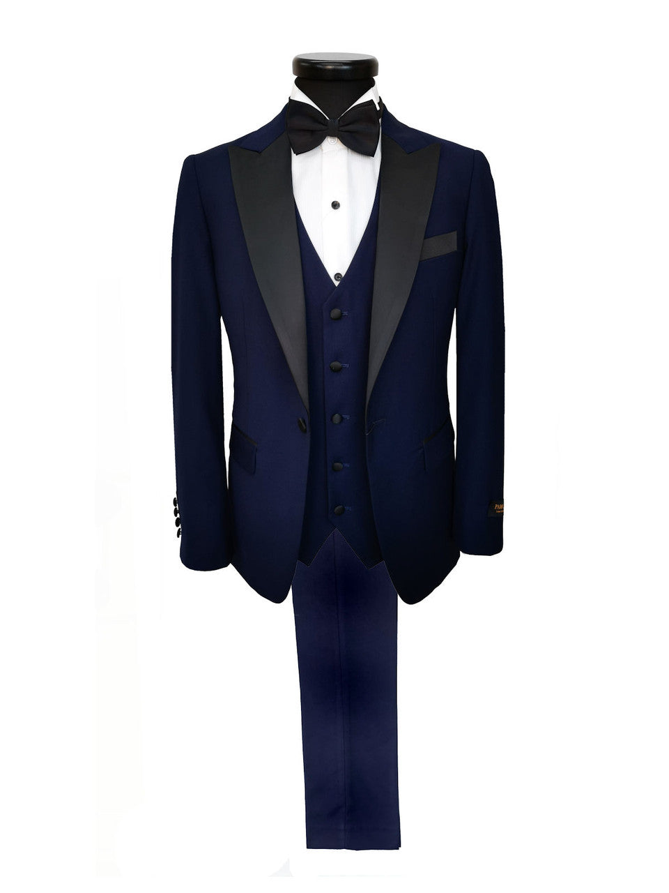Navy 3-Piece Tuxedo With Black Peak Lapel
