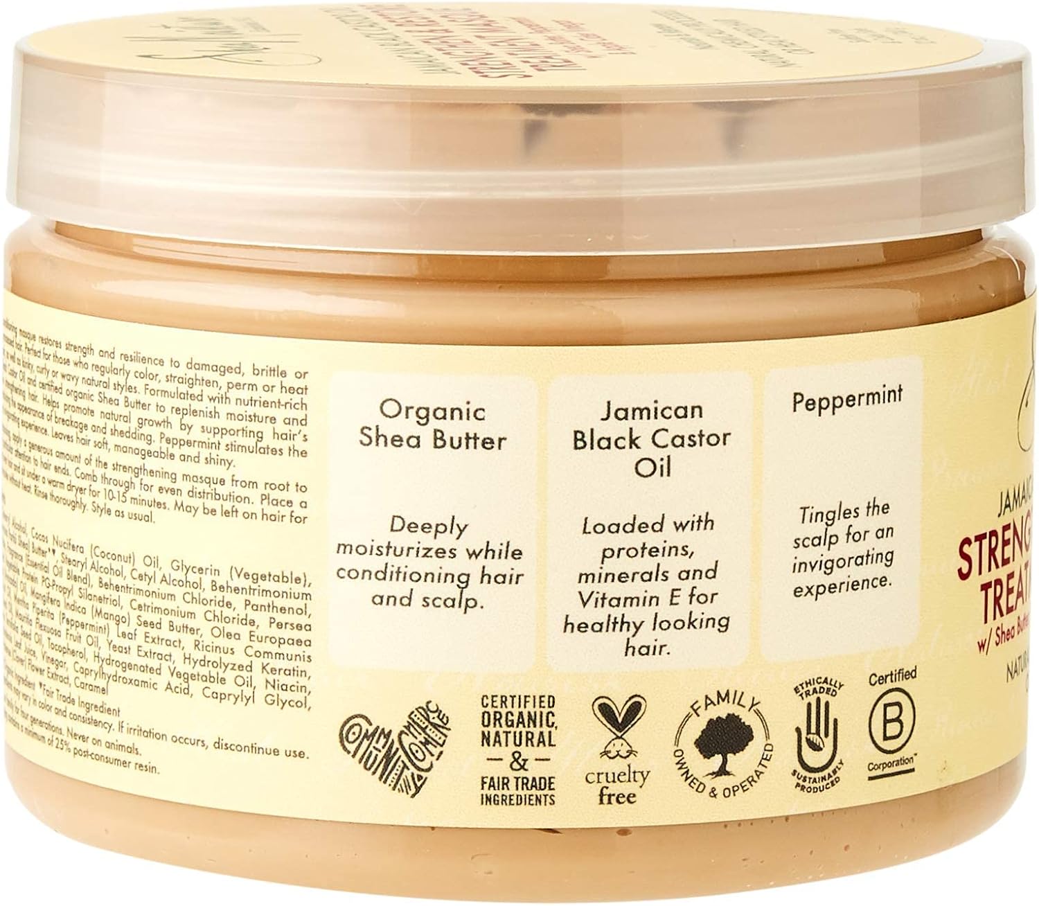 Shea Moisture Jamaican Black Castor Oil Strengthen & Restore Treatment Masque 12 oz / 355 ml - For Damaged, Brittle & Chemically Processed Hair