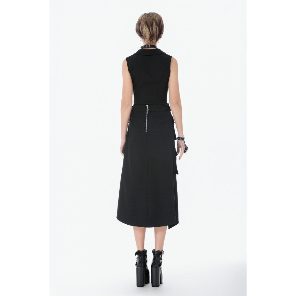 Dark in Love Punk Studded Lace-Up Vest - Alternative Top in Black