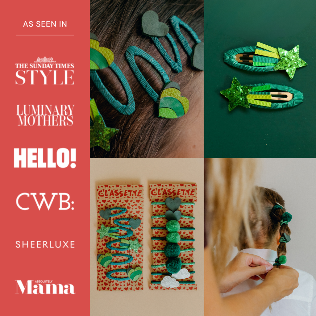 Green School Hair Clips & Bobble Hair Ties | The Essential Set