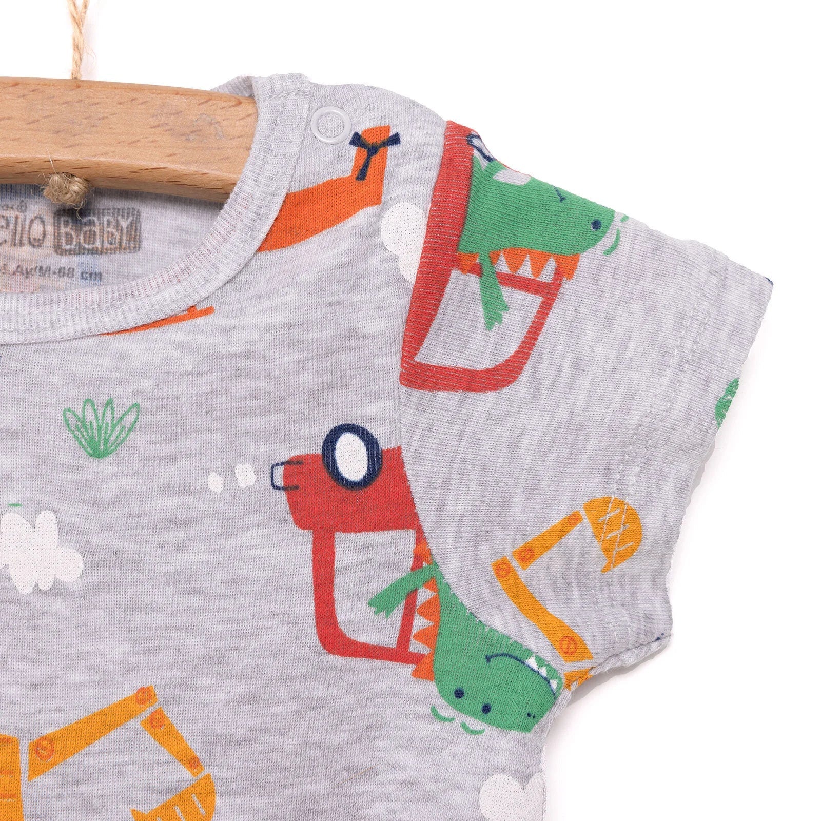 HelloBaby Baby Boy Short Sleeve Body - Grey Melange