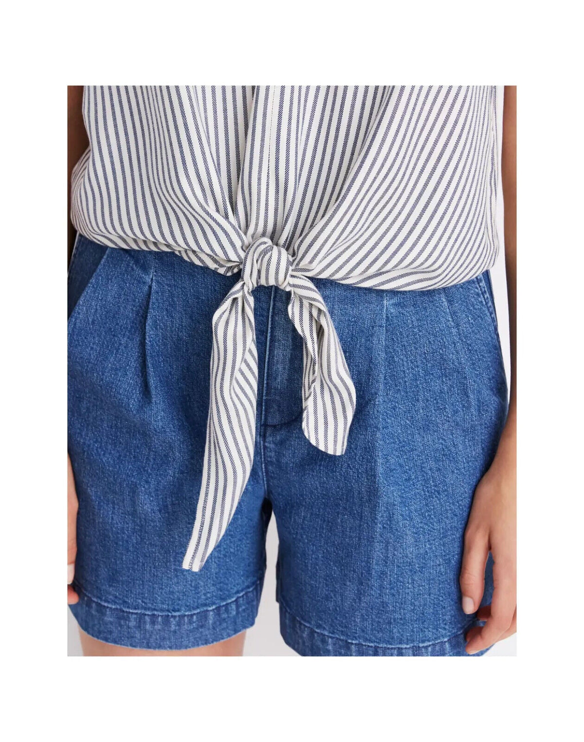 MADEWELL Novel Tie-Front Top in Stripe Top