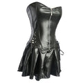 Women corsets  slimming body shapewear faux leather corset top with mini skirt Black Friday Sale