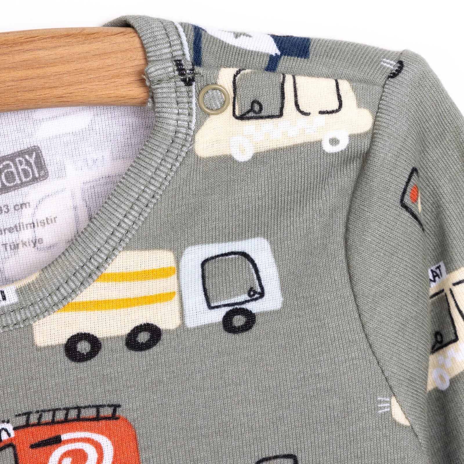 HelloBaby Baby Boy Long Sleeve Bodysuit 2pcs - Khaki