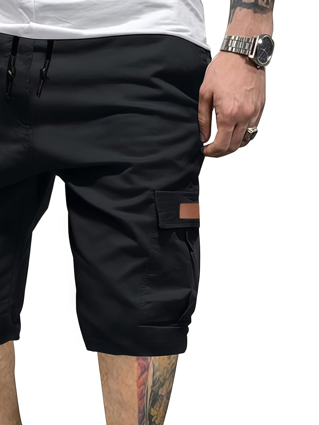 Men's Summer Work Pants Multi-Pocket Polyester Non-Stretch Shorts