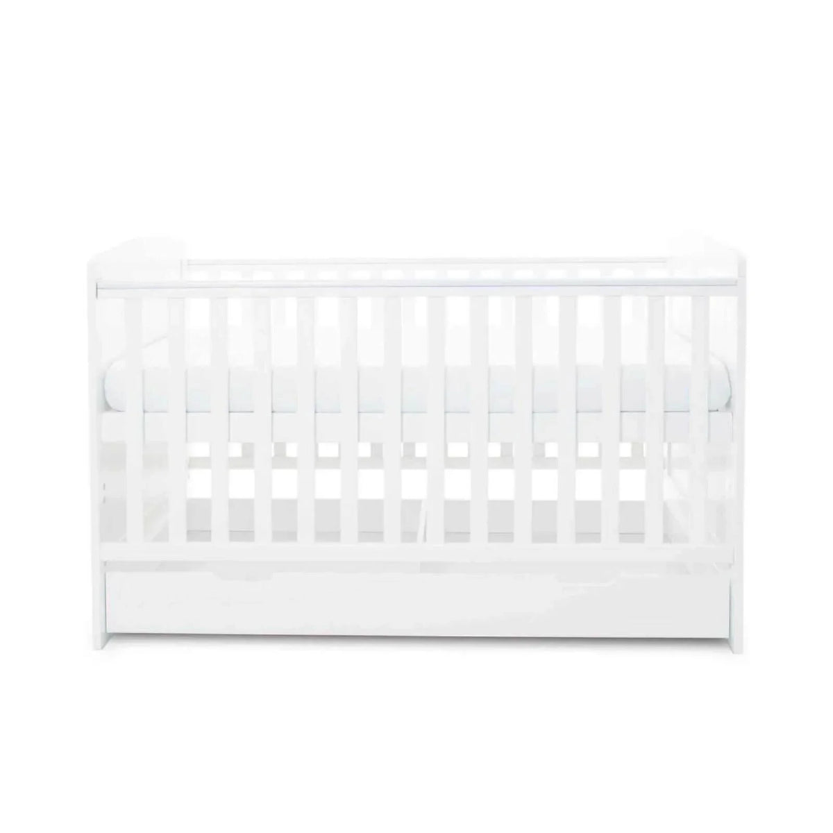 Ickle Bubba Coleby Classic Cot Bed & Under Drawer White - Fibre Mattress