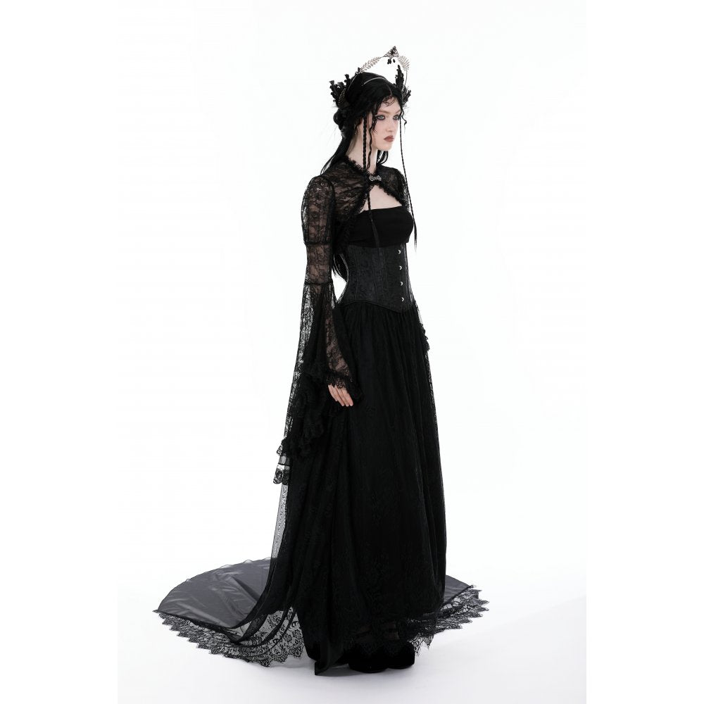 Dark in Love Belladonna Lace Bell Sleeve Goth Shrug