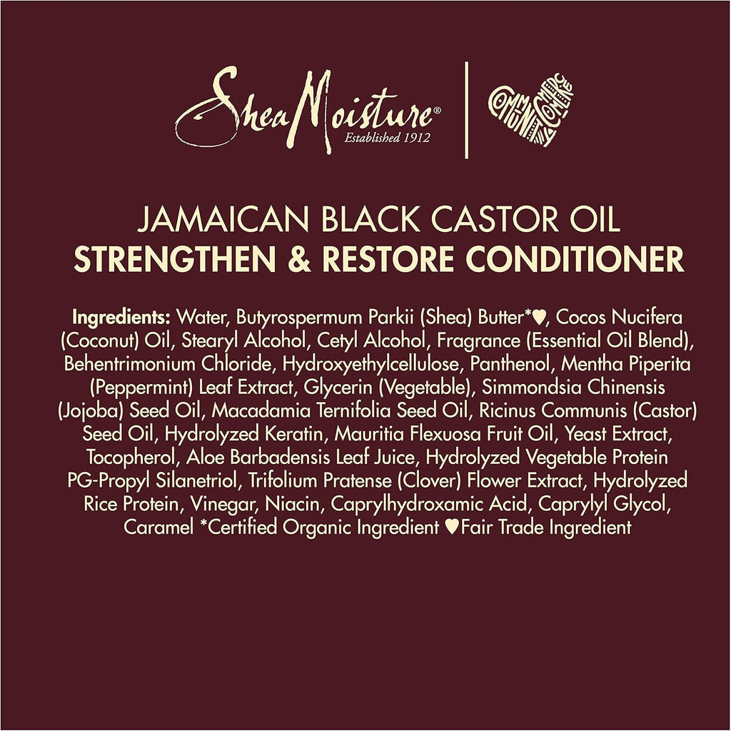Shea Moisture Jamaican Black Castor Oil Strengthen & Restore Conditioner 13 oz / 384 ml - For Damaged, Brittle & Chemically Treated Hair