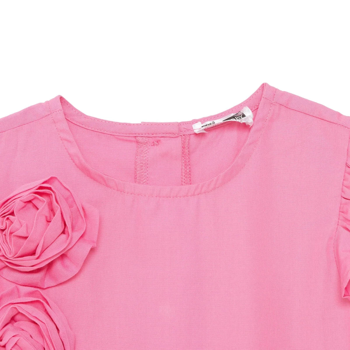 HelloBaby Floral Print Crew Neck Short Sleeve Baby Dress (6-9 Months to 4-5 Years) - Pink