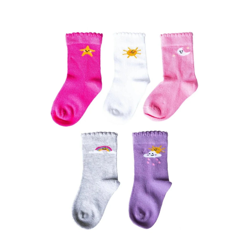 HelloBaby 5 Pack Sky Print Ankle Baby Socks (Newborn to 4-5 Years)
