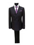 Black Double Breasted Linen Suit