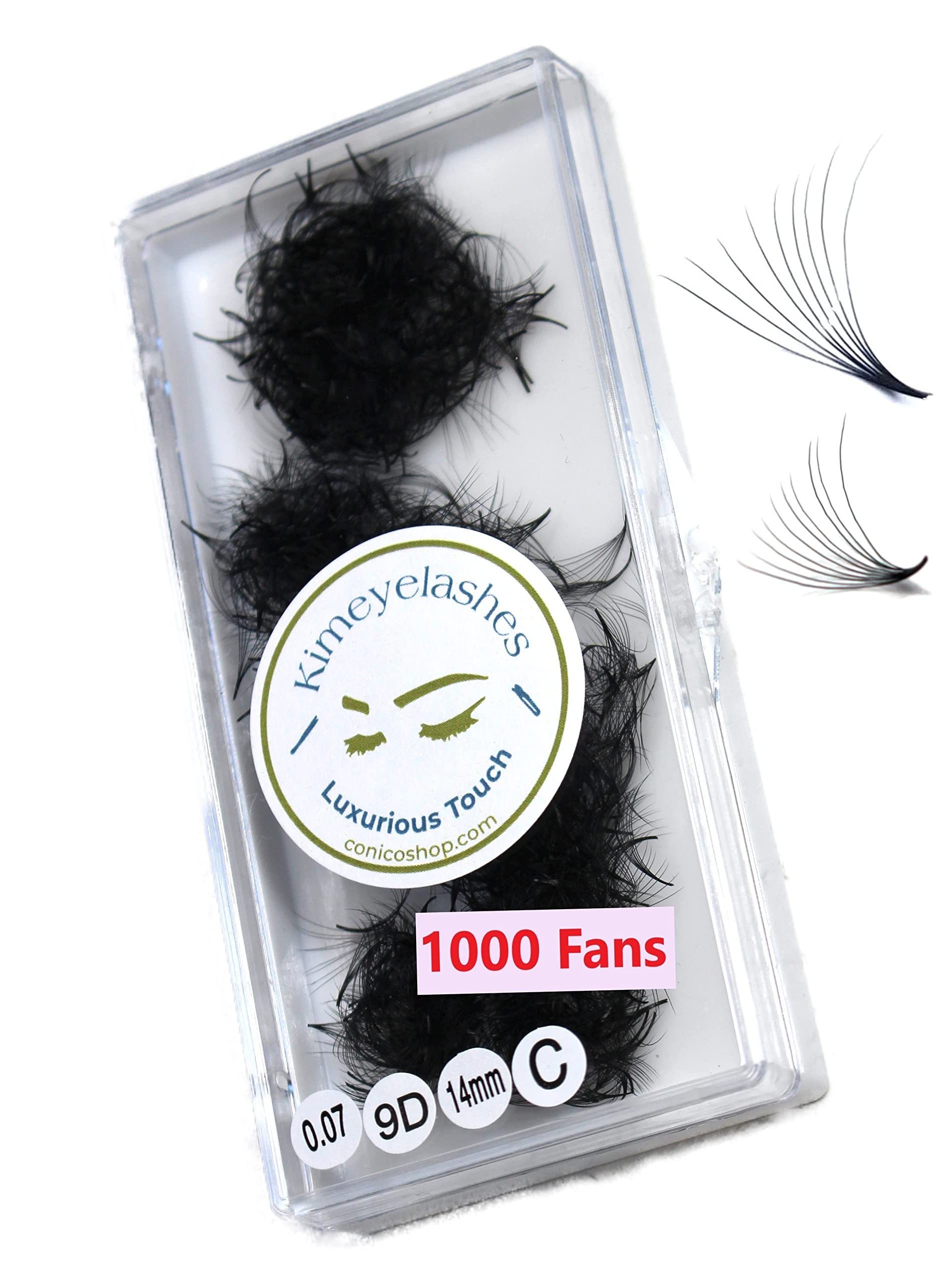 9D 0.07 C & D Curl Premade Fans – 1000 Loose Promade Fans (11mm)