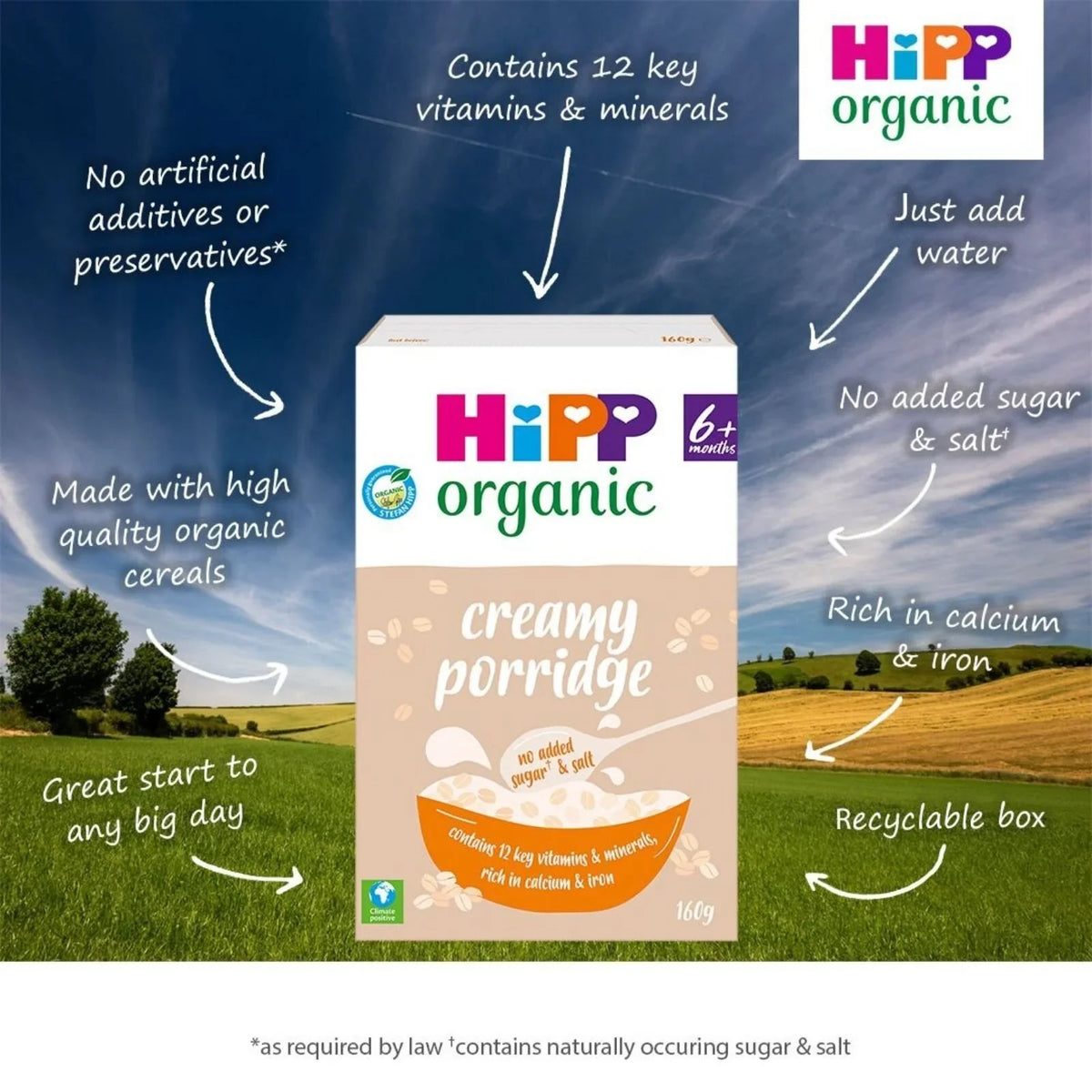 HiPP Organic Creamy Porridge Baby Cereal 6+ months 160g