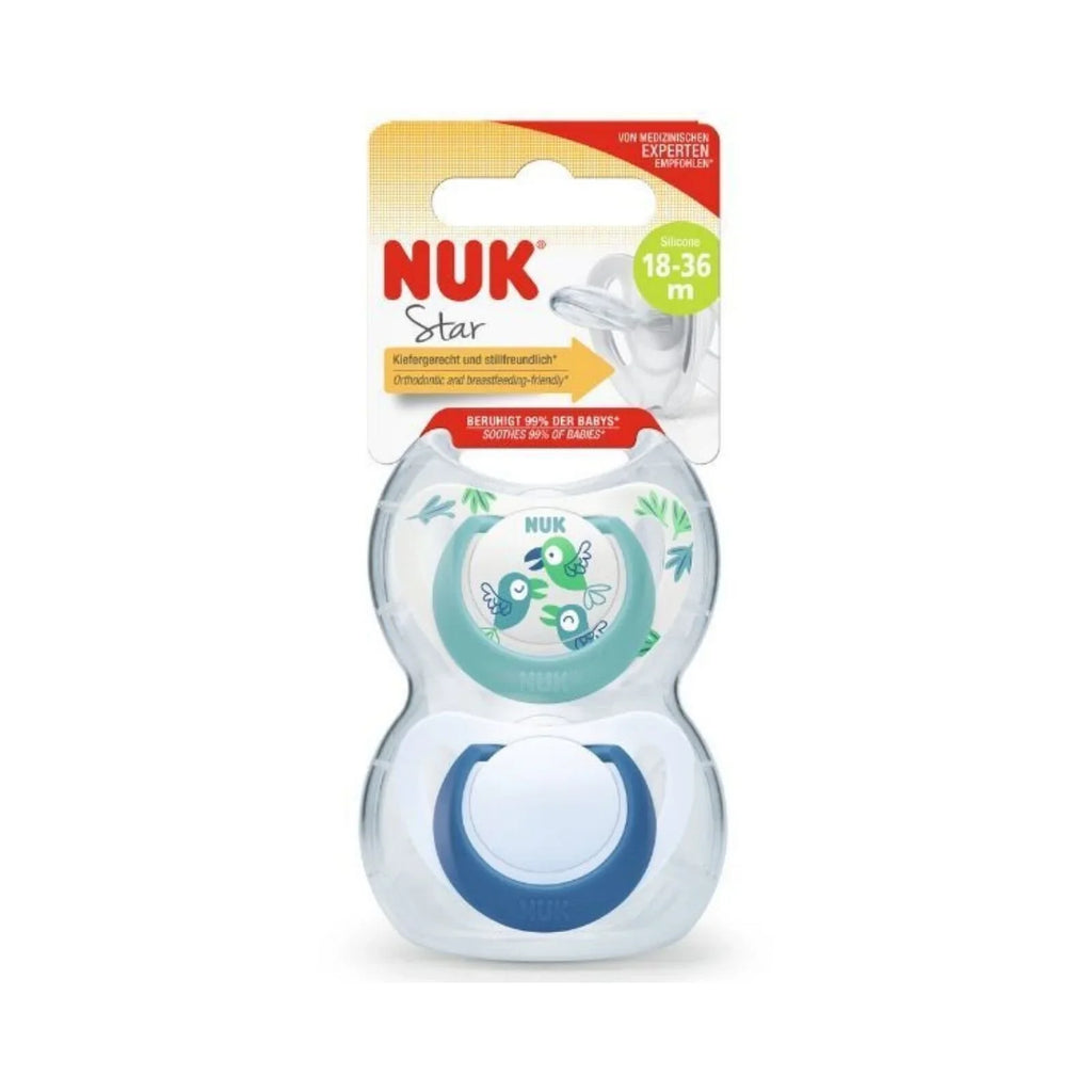 NUK Star Soother 18-36 months Pack of 2 - Blue