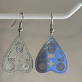 Stainless steel spooky silver ouija board earrings