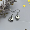 Silver chicken earrings on hypoallergenic hooks