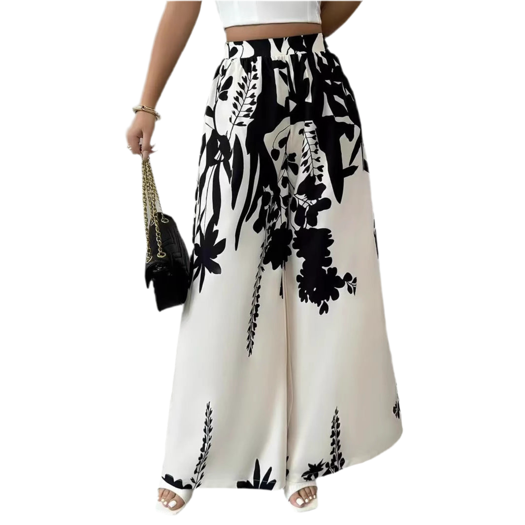 Women’s Casual Printed Pants – Lace-up Waist Slim Fit Summer Fashion