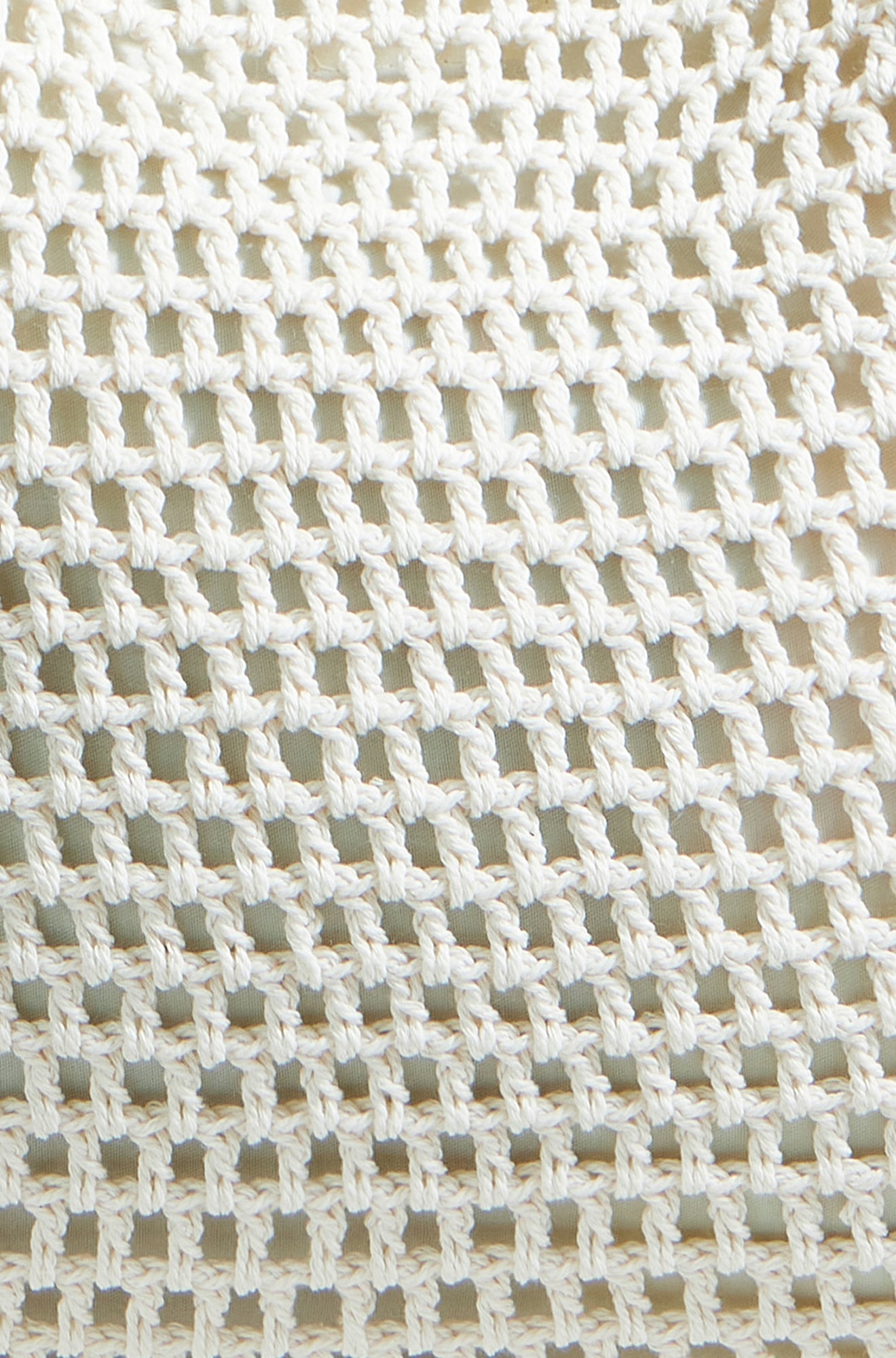 Yumi Ivory Crochet Shoulder Bag With Faux Leather Straps