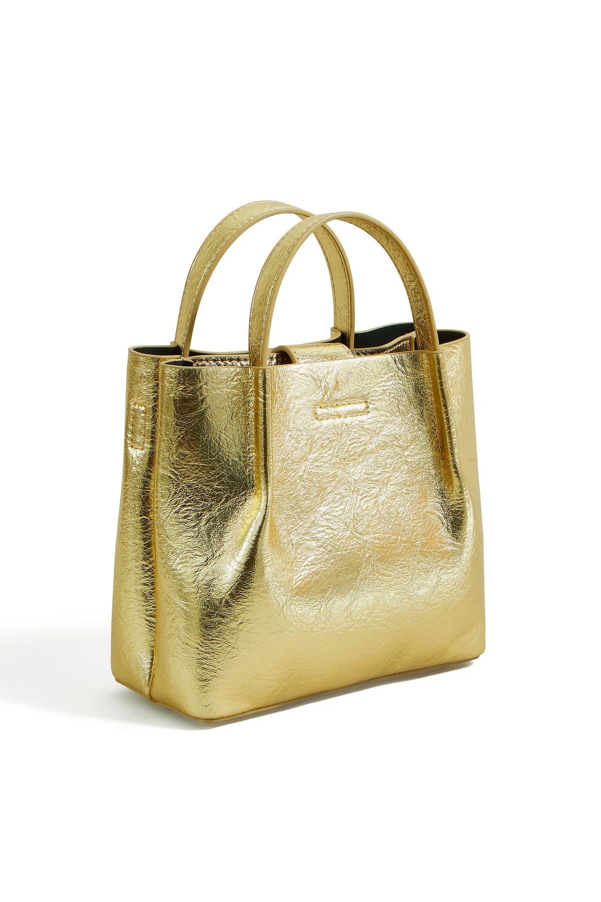 Yumi Gold Metallic Small Tote Bag