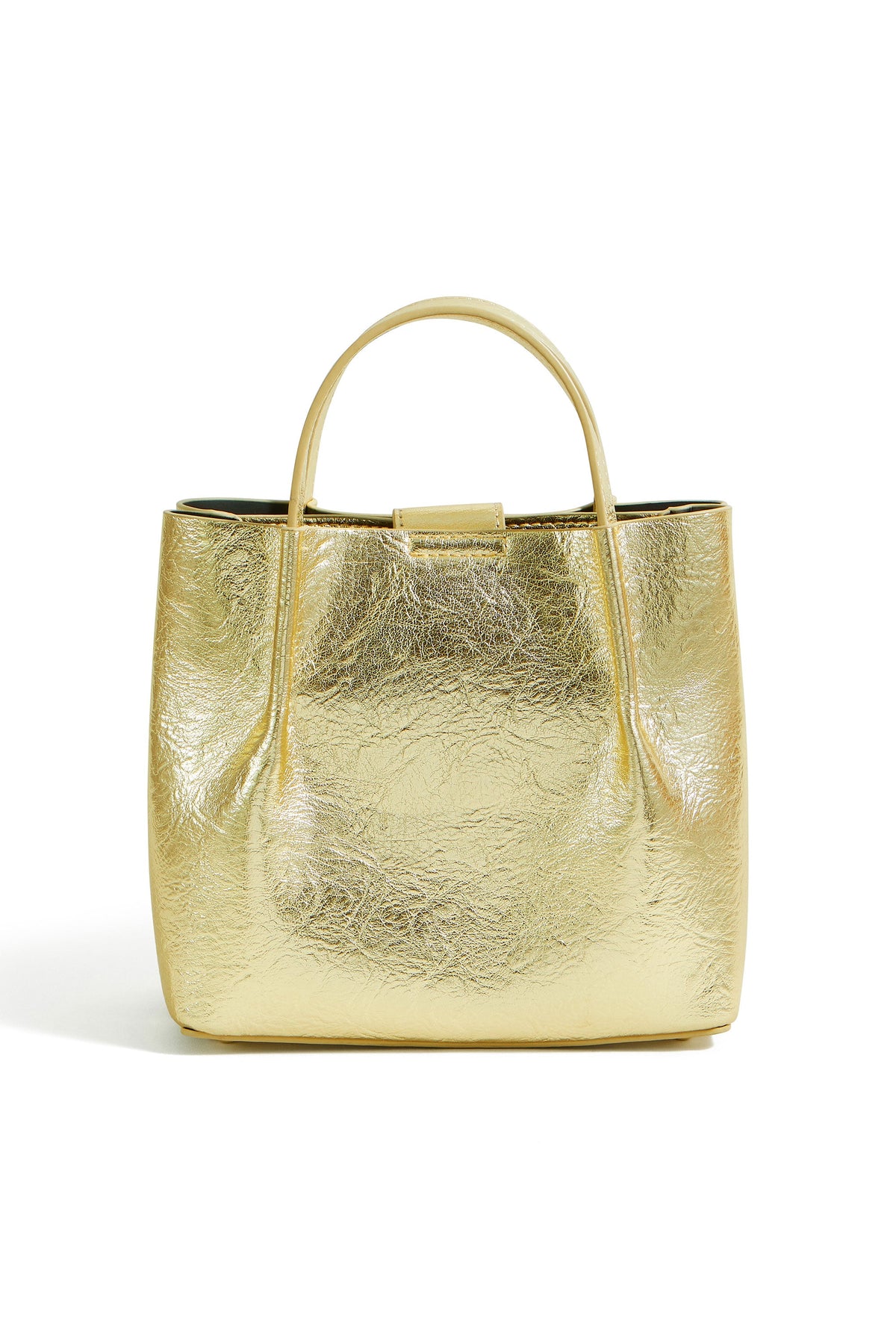 Yumi Gold Metallic Small Tote Bag