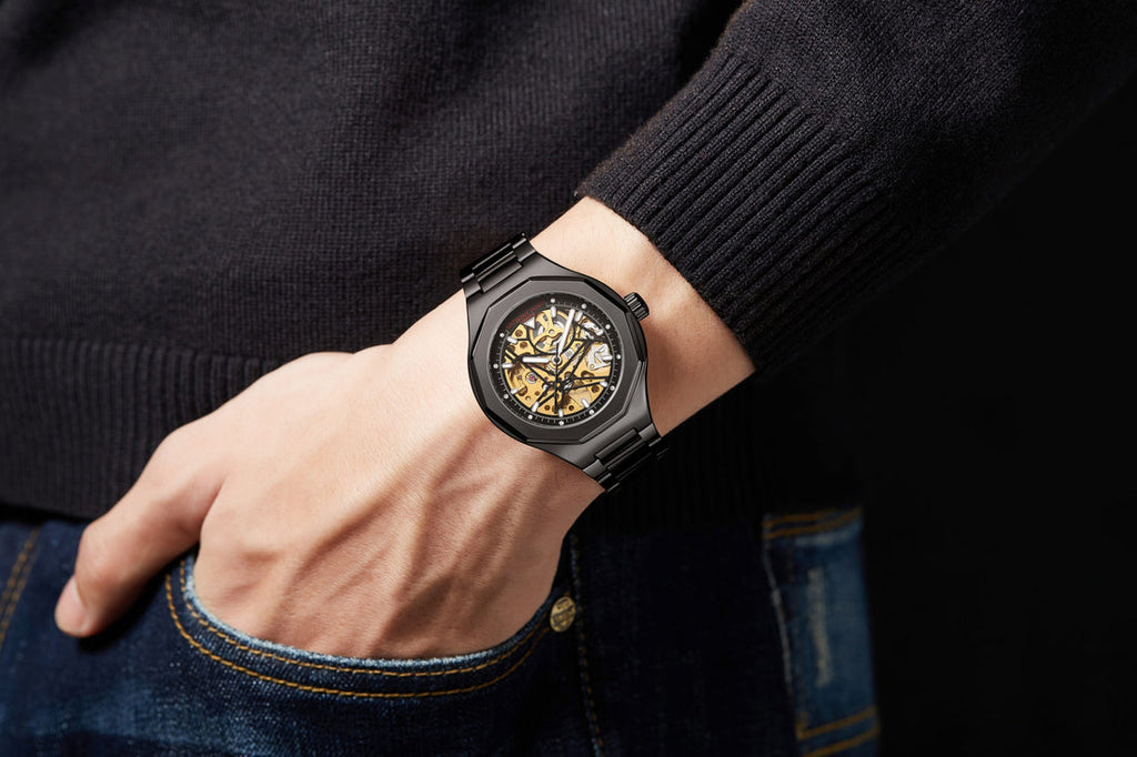 Hand Assembled Anthony James Sports Skeleton Automatic Black