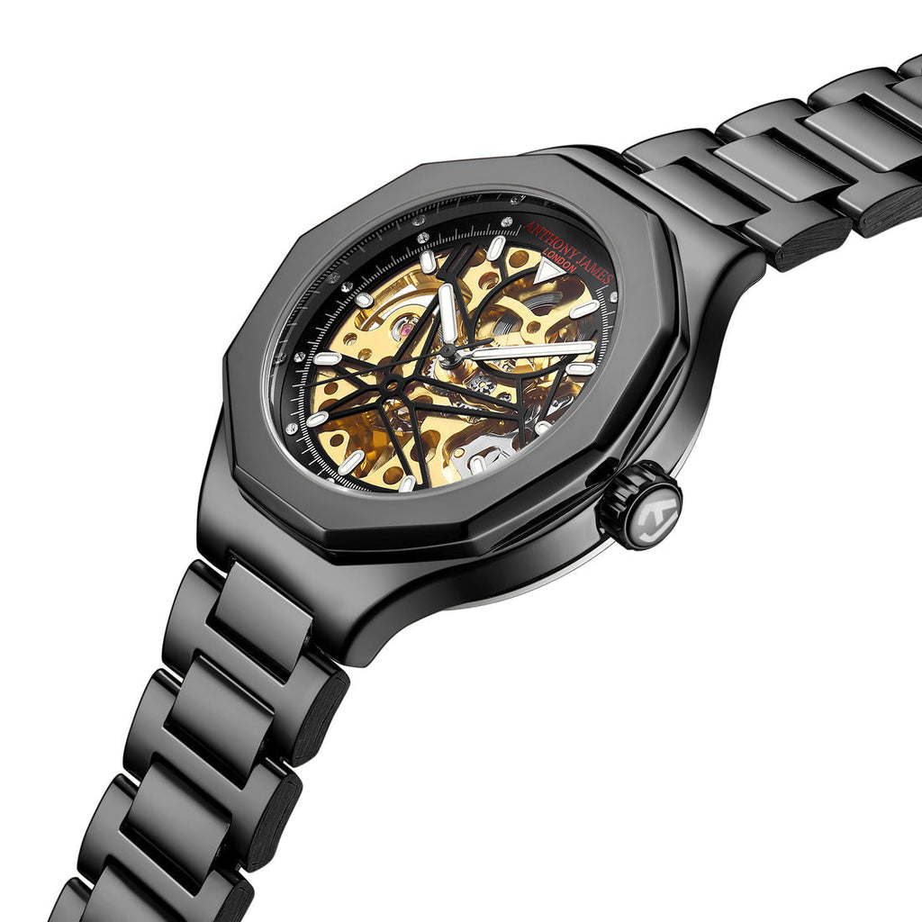 Hand Assembled Anthony James Sports Skeleton Automatic Black