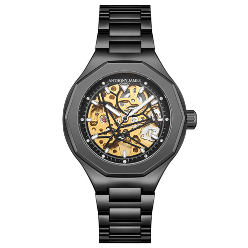 Hand Assembled Anthony James Sports Skeleton Automatic Black