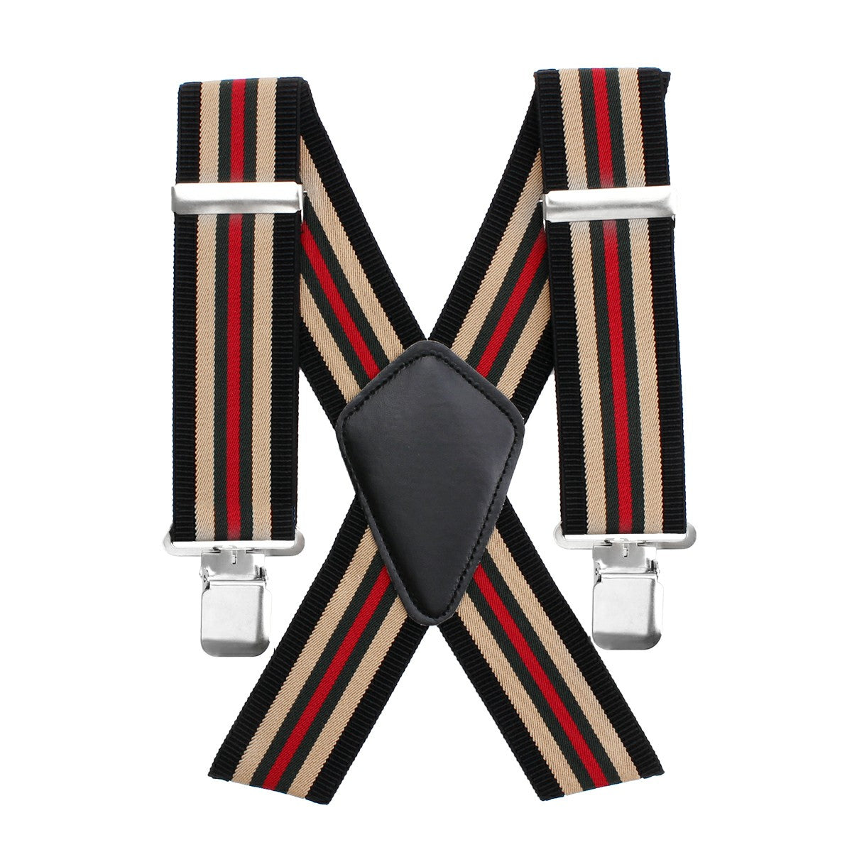 50MM Adjustable Stripe Plain Mens Braces Suspenders Heavy Duty Trouser Elastic