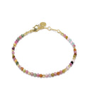 Milos Gemstone and Gold Bead Bracelet Multi-tourmaline