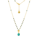 Classic Athena Kate Gemstone Rosary Chain Necklace Turquoise