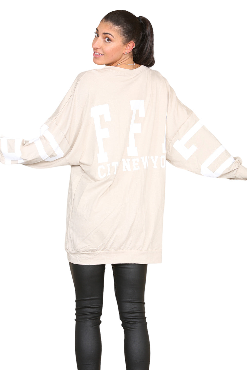 Buffalo Slogan Print Oversized Jumper Dress