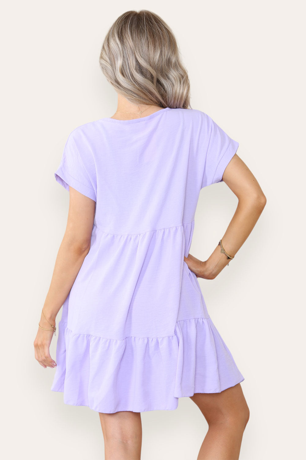 Womens Fancy Style Tiered Smock Dress