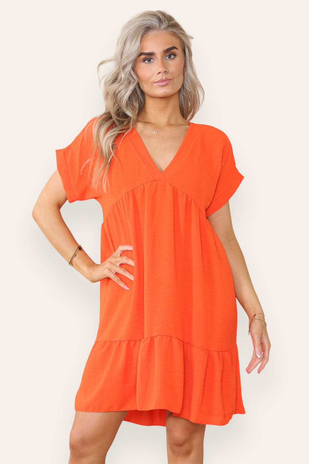 Womens Fancy Style Tiered Smock Dress