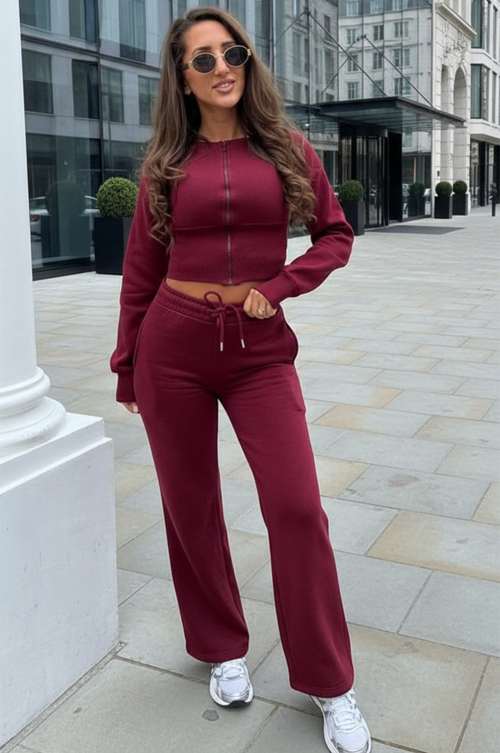 Wide Leg Zip Crop Tracksuit