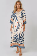 Blue Crochet Detail Beach Kaftan