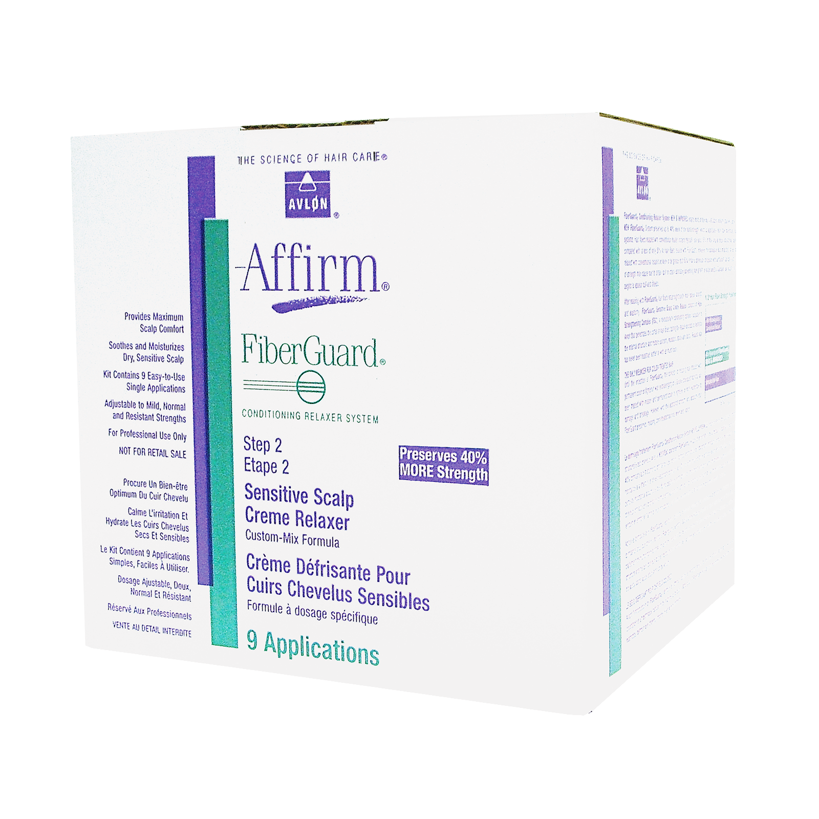 Affirm Fiberguard Sensitive Scalp Crème Relaxer 9 Applications - Gentle Straightening for Strong, Healthy Hair