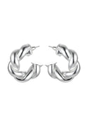 Silver Tone Twisted Earrings