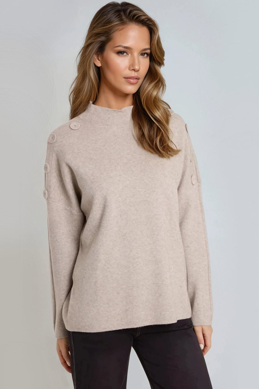 Mocha High Neck Jumper