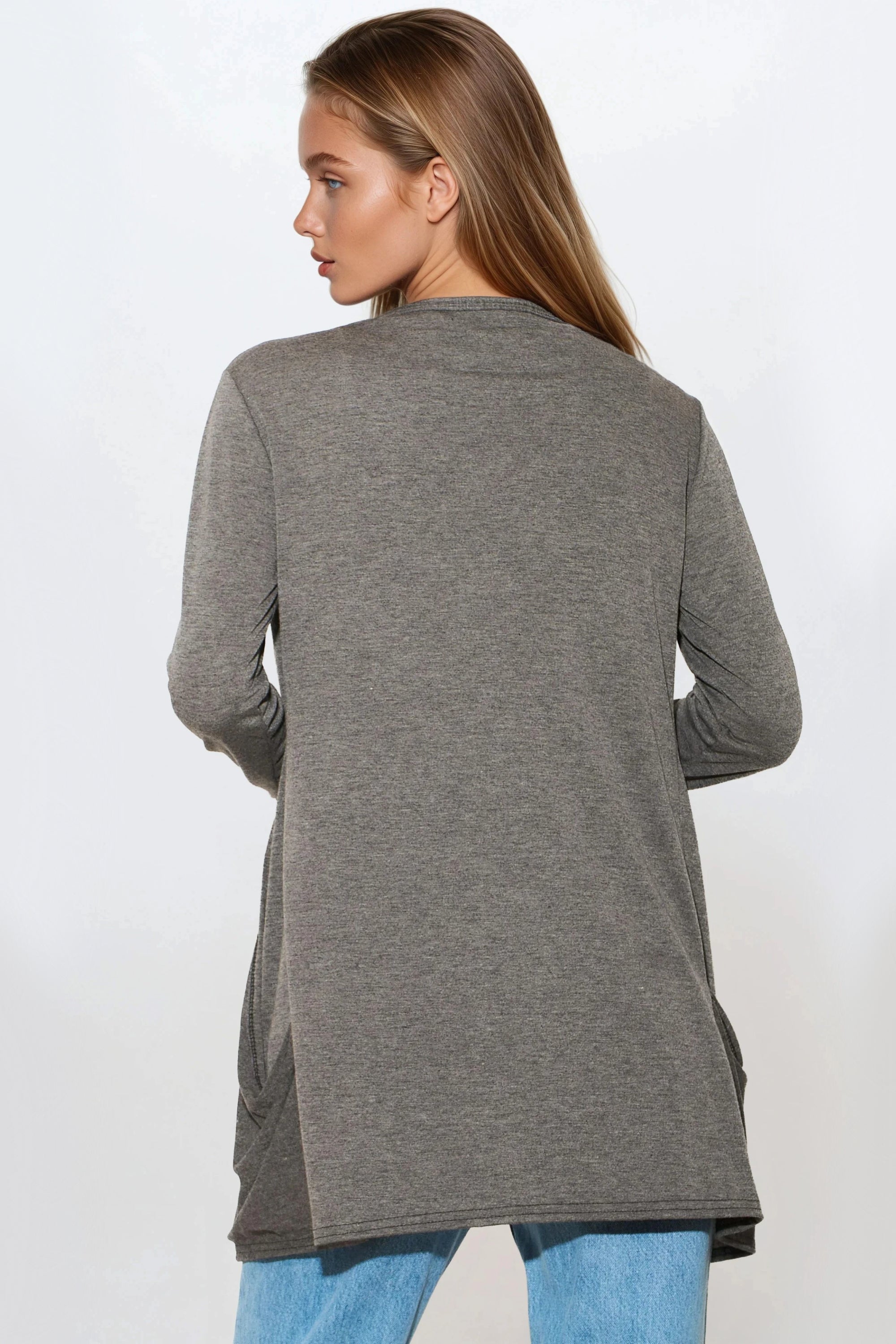 Charcoal Boyfriend Cardigan with Pockets