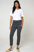 Charcoal Stretch Drawstring Trousers