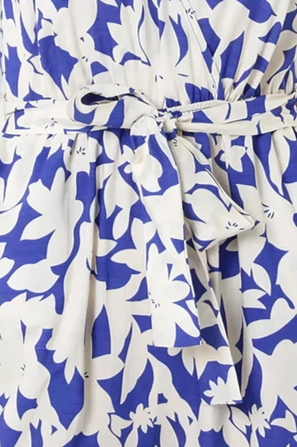 Blue Floral Wide-Leg Wrap Jumpsuit