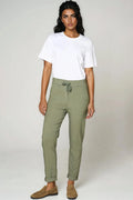 Khaki Stretch Drawstring Trousers
