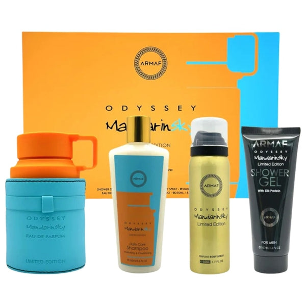 Armaf Odyssey Mandarin Sky Gift Set 100ml EDP + 250ml Shampoo + 100ml Shower Gel + 50ml Body Spray