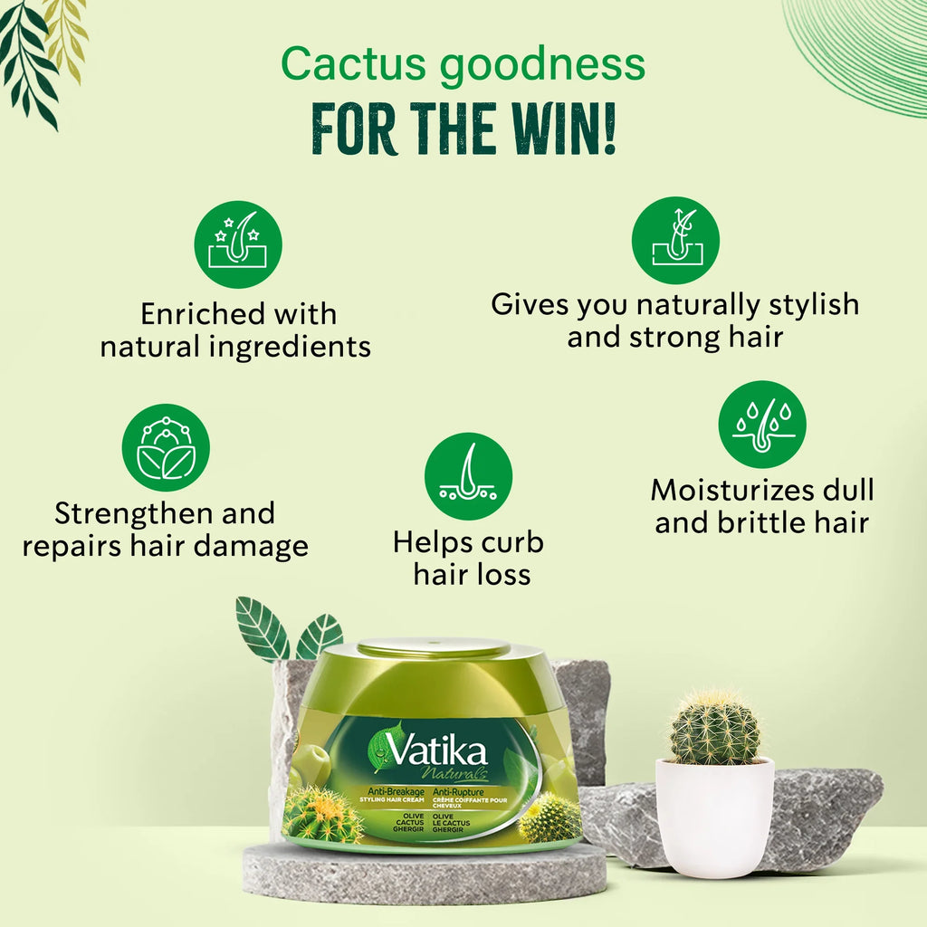 Vatika Naturals Hair Cream Anti-Breakage for Stronger, Healthier Hair 210ml/7.1 oz