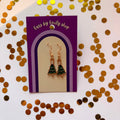 Green Christmas Tree gold earrings