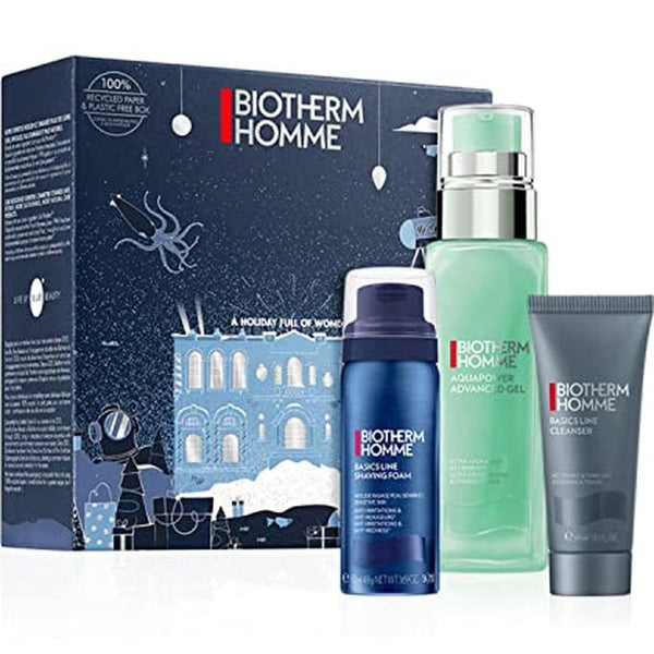 Biotherm Homme Aquapower Gift Set 75ml Aquapower Advanced Gel + 4ml Basic Line Cleanser + 50ml Foam Shaver