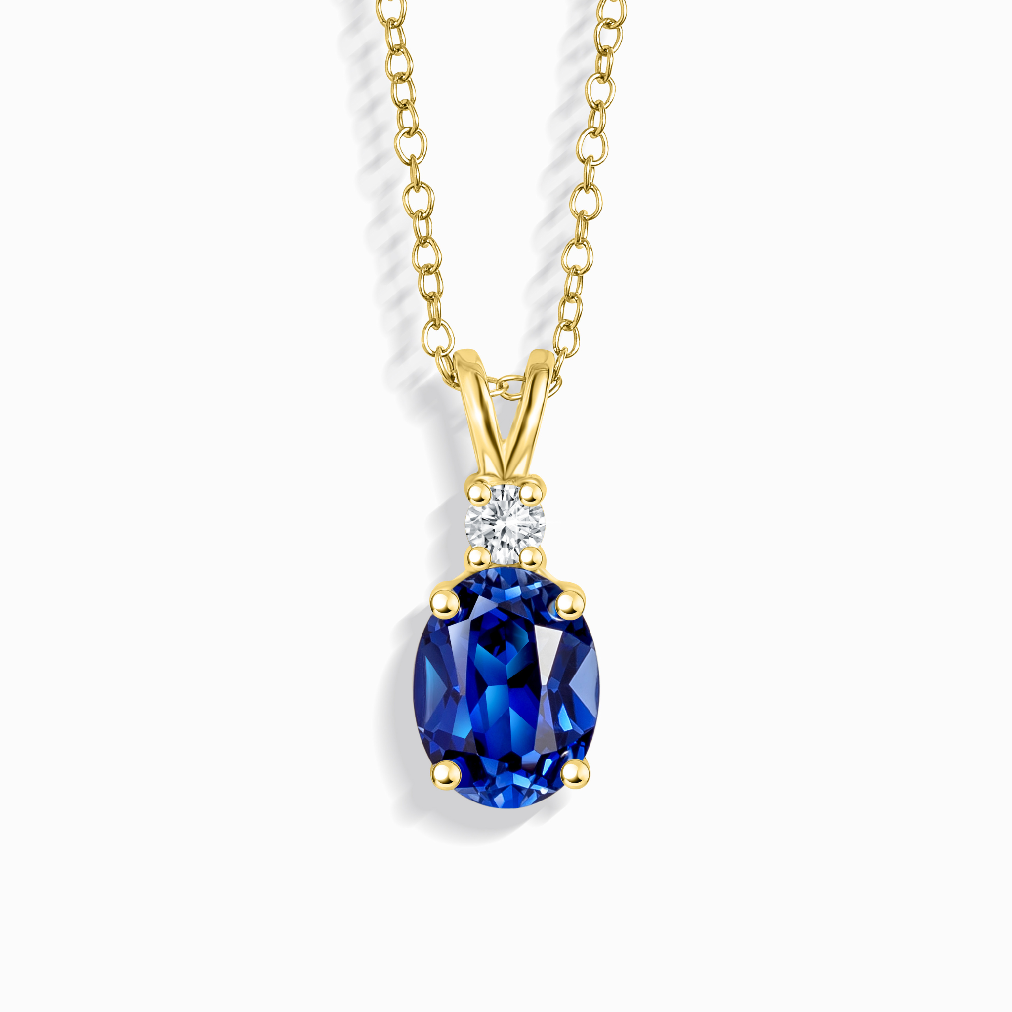 Blue Sapphire Pendant Necklace in 18k Gold Vermeil